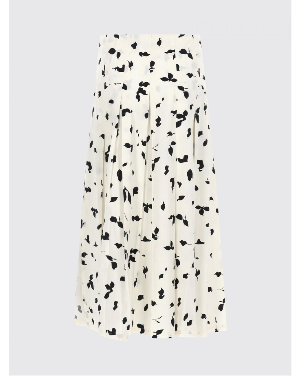 Alysi White Printed Cotton Skirt