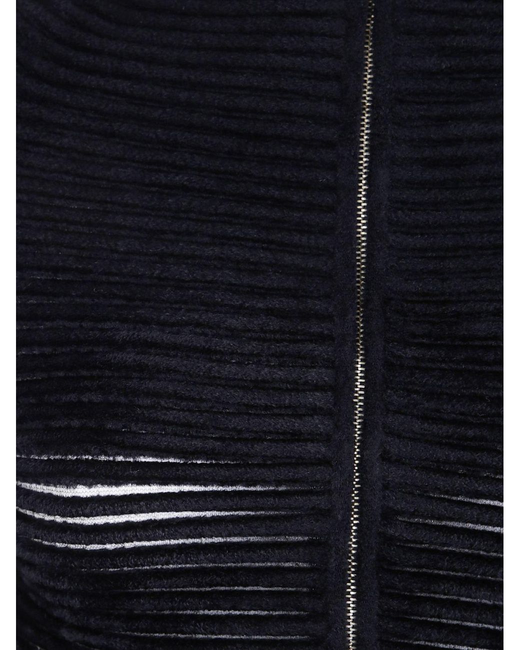 Giorgio Armani Blue Viscose Blend Zip-Up Slim Fit Turtleneck Cardigan