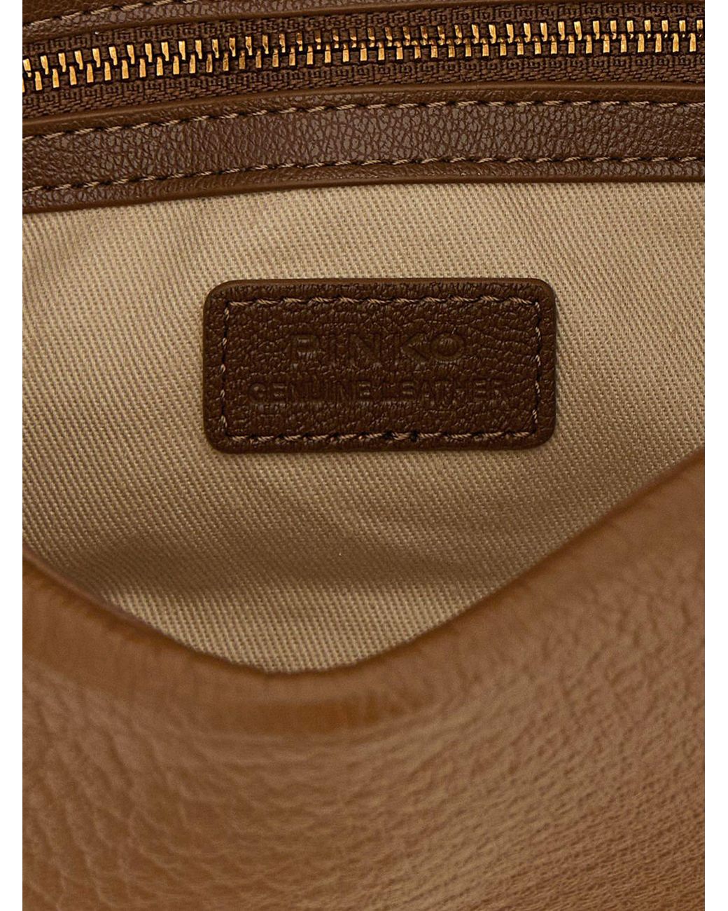 Pinko White Click Soft Horizontal Classic Monogram Lamb Leather Shoulder Bag
