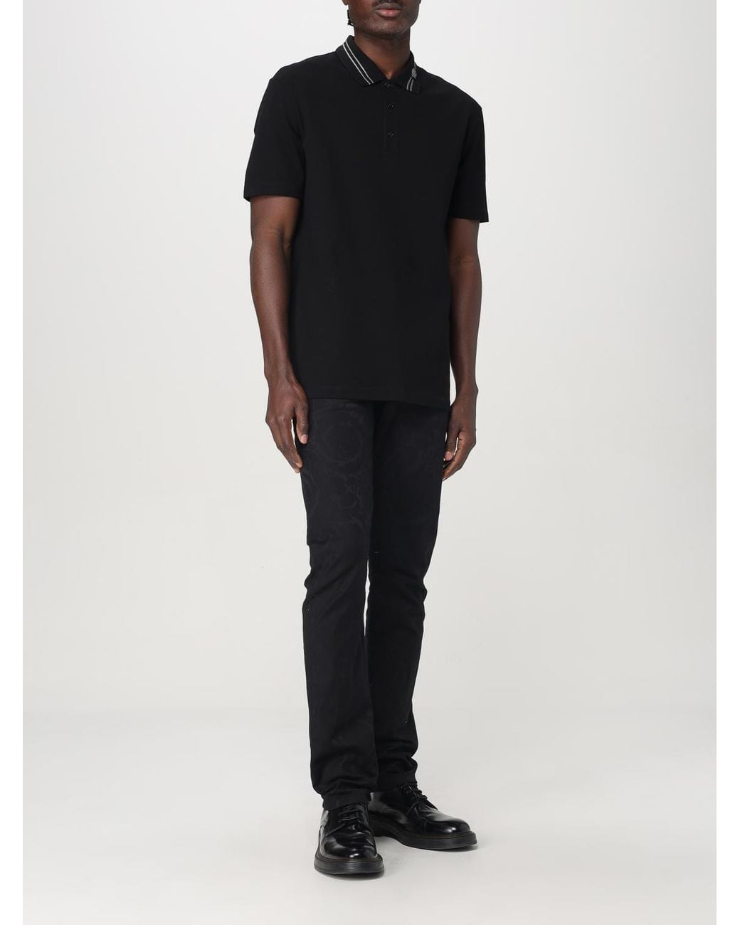 Versace Black Medusa Head Polo Shirt for men