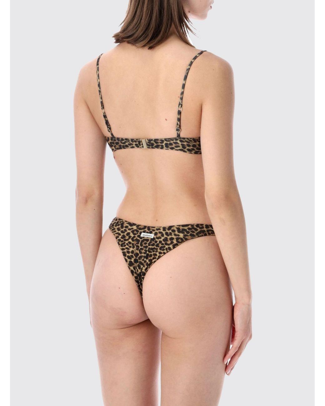 MATINEÉ Natural Animal Print Bikini Top With U-Neckline