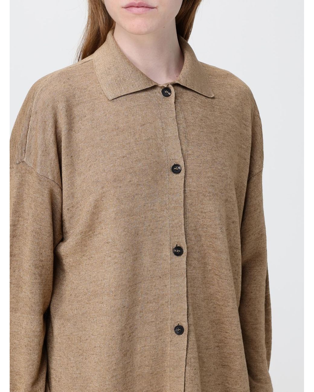 Max Mara Natural Linen Knit Polo Shirt