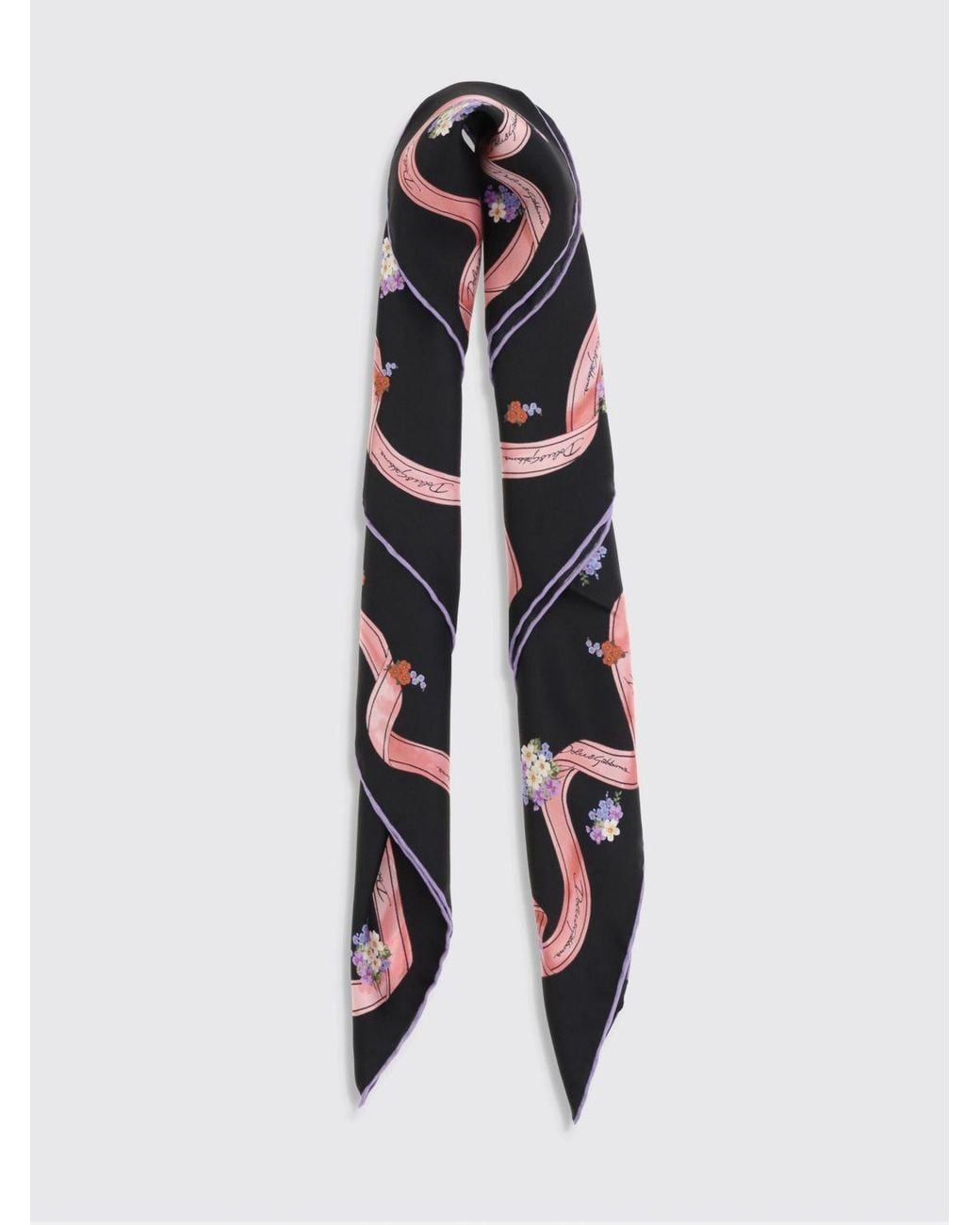 Dolce & Gabbana Blue Dolce &Amp Gabbana Floral Silk Scarf