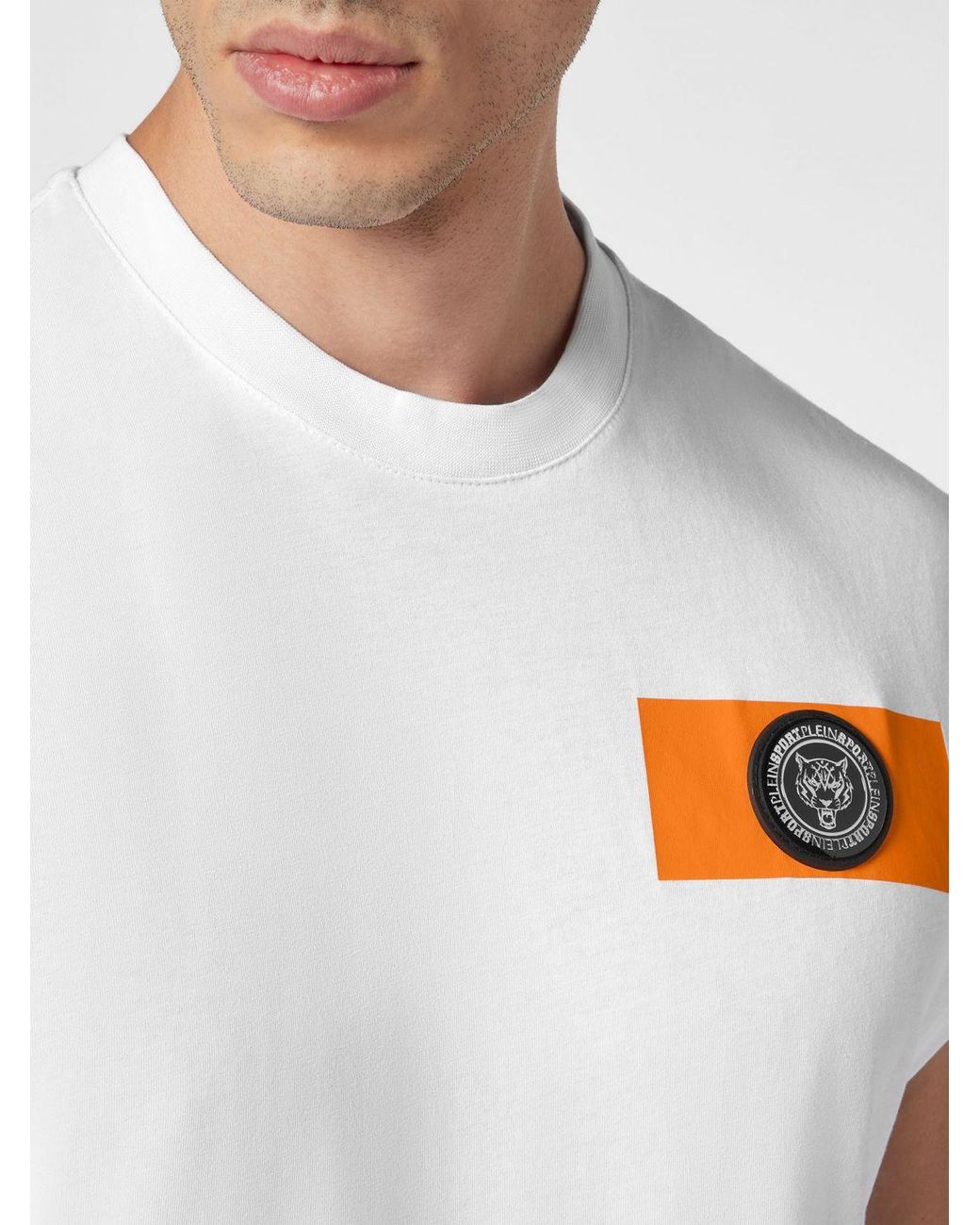 Philipp Plein White Slim Fit Cotton Tank Top With Hexagon Logo On The Chest for men