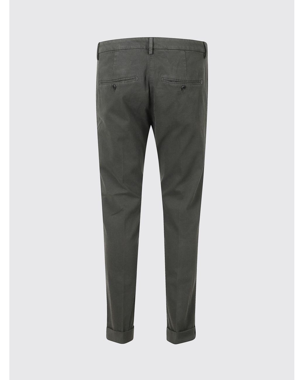 Dondup Gray Gaubert Slim Fit Mid-Rise Velvet Chino Trousers for men