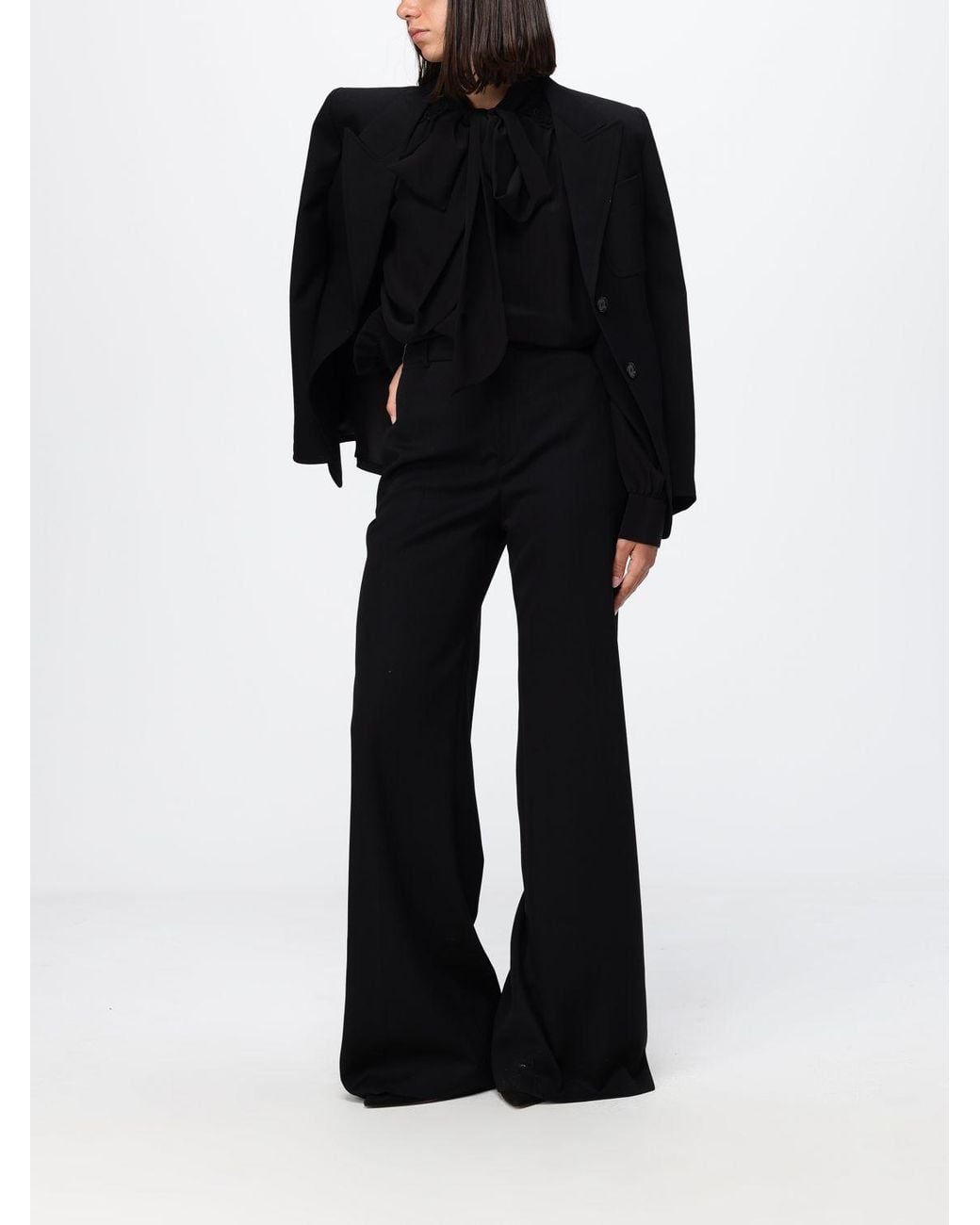 Chloé Black ChloÉ Single-Breasted Cropped Wool Blazer With Classic Lapels