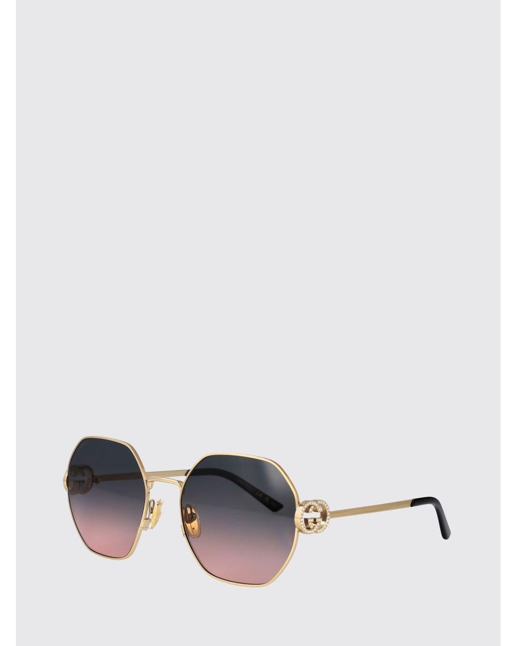 Gucci White Gg2046S Metal Sunglasses