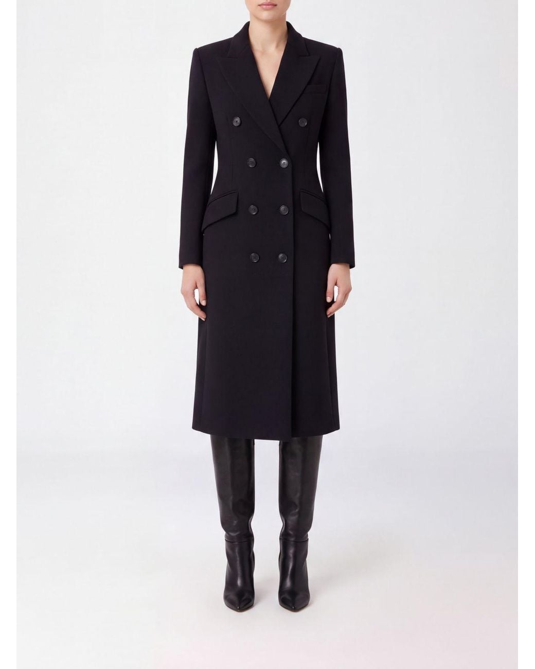 Elisabetta Franchi Blue Long Double-Breasted Coat