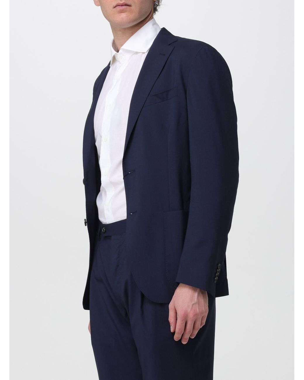 Corneliani Blue Silk And Wool Single-Breasted Blazer for men