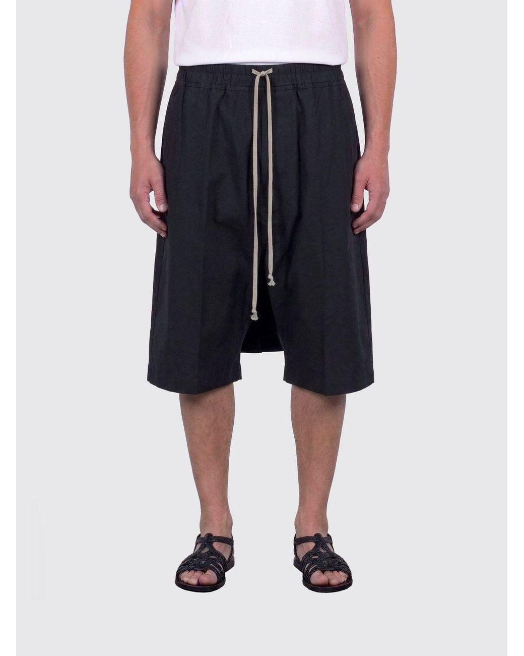 Rick Owens Blue Cotton Shorts for men