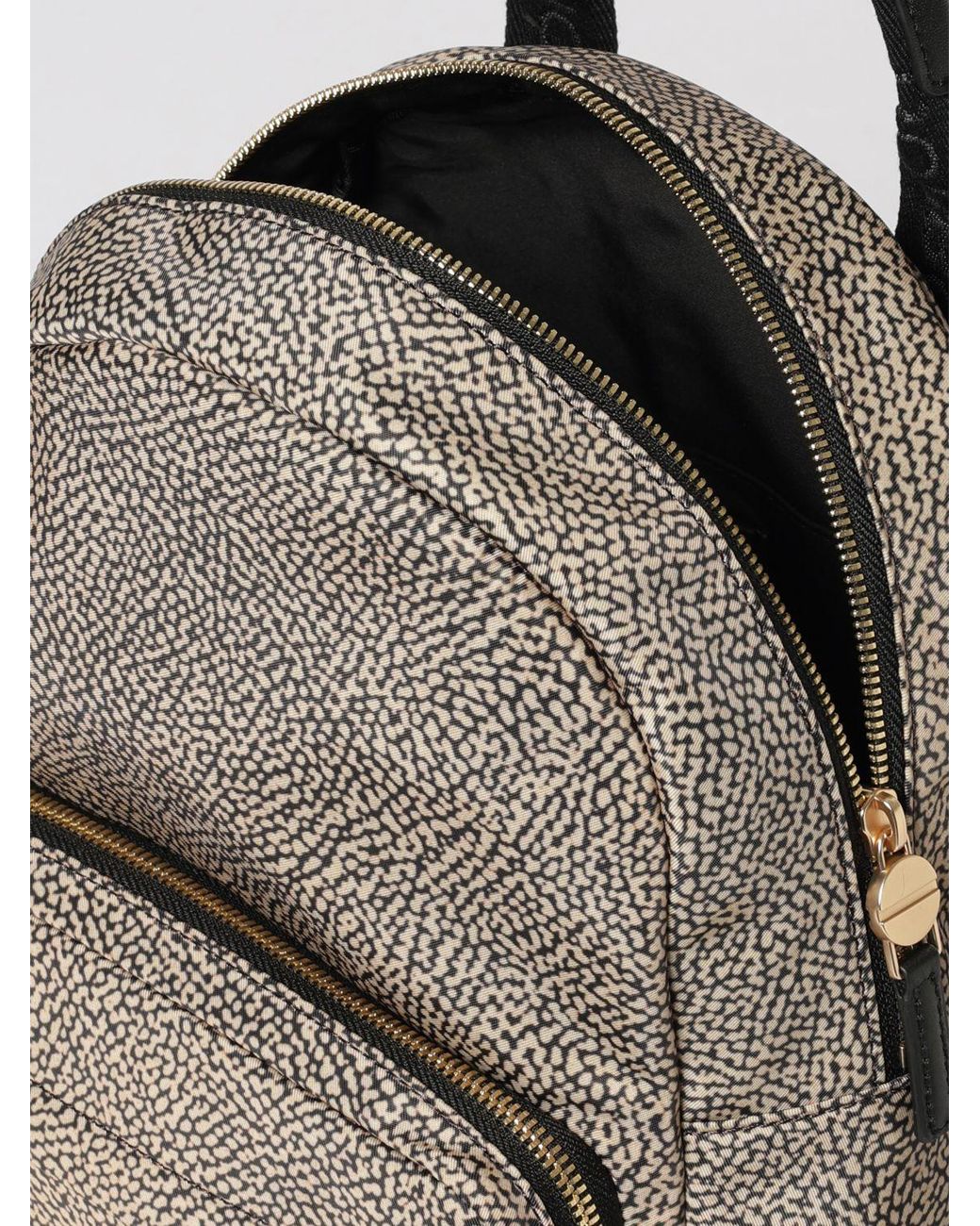 Borbonese Natural Rounded Polka Dot Recycled Nylon Backpack
