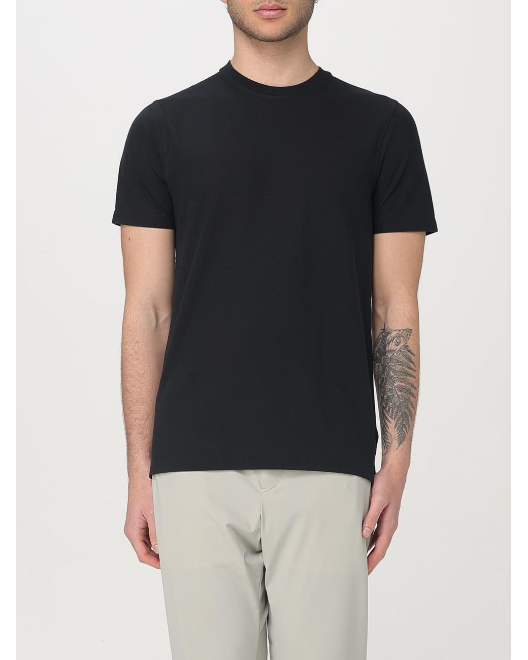 Zanone Black T-Shirt for men