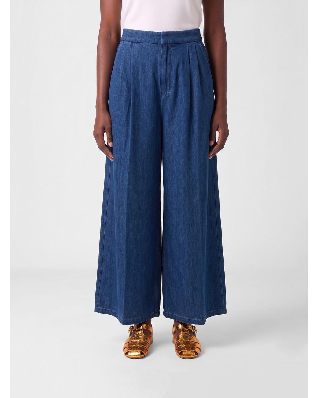 Max Mara Blue Wide-Leg Denim Jeans