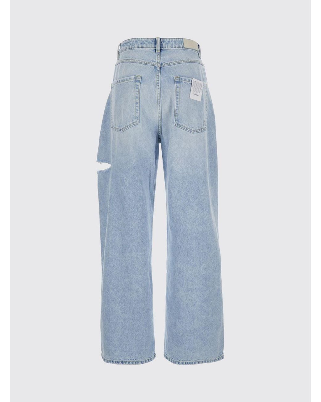 ICON DENIM Blue Poppy High-Waisted Wide Leg Jeans With Cut-Out Details