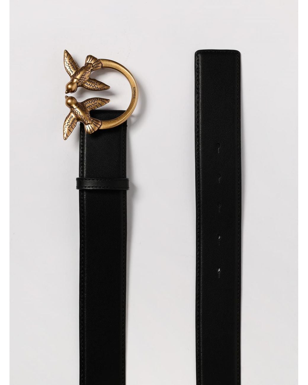 Pinko White Love Berry Leather Belt