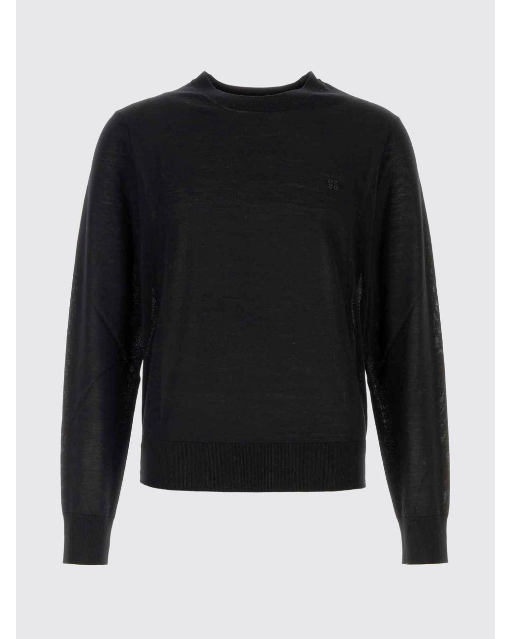 DSquared² Black Long-Sleeved Wool Crew Neck Jumper for men