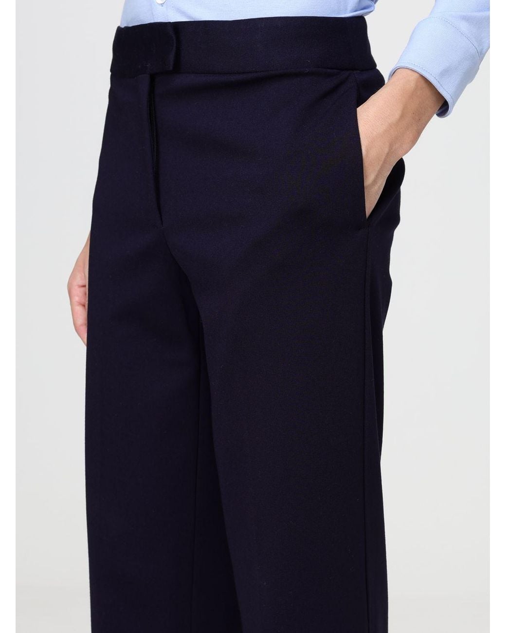 Liviana Conti Blue Jeremy Wide-Leg Crêpe Cropped Trousers