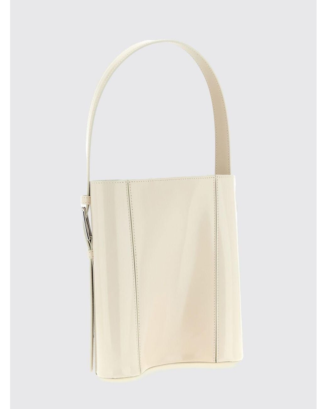 Coperni White Patent Leather Bucket Bag