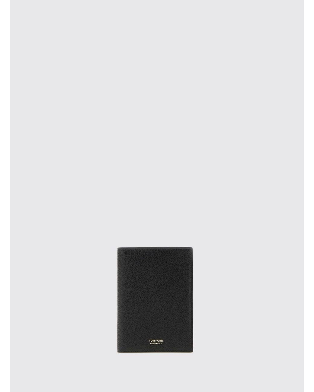 Tom Ford White Grained Calfskin Bifold Wallet With Logo for men