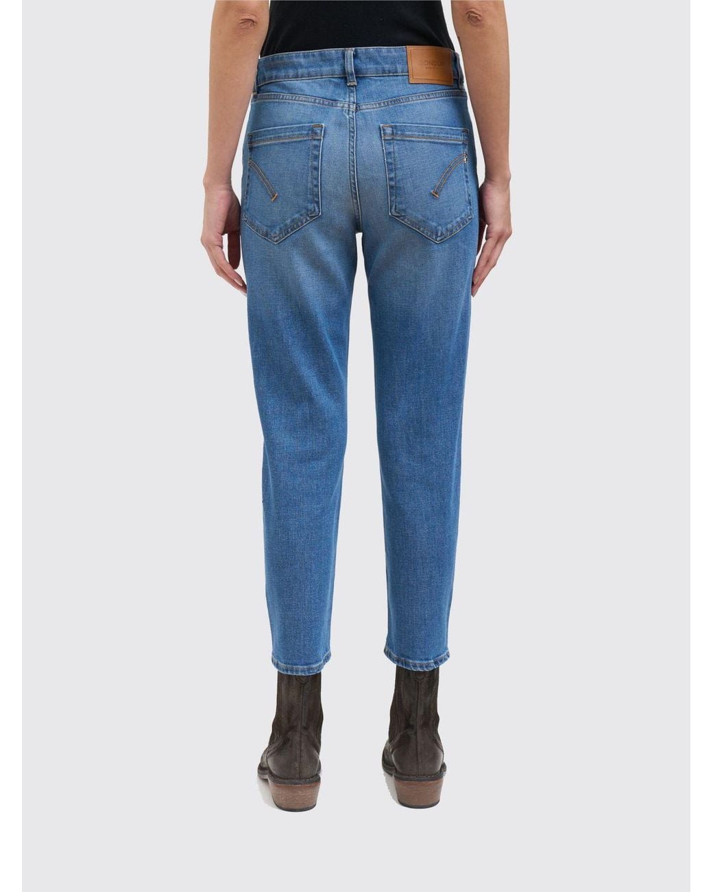 Vaqueros Koons De Corte Cropped En Denim Elástico Dondup de color Blue