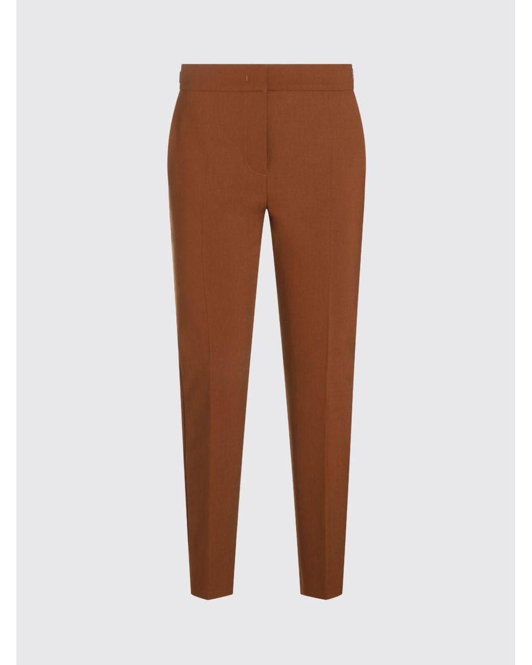 Max Mara Brown Acino Mid-Rise Slim Fit Skinny Wool Trousers