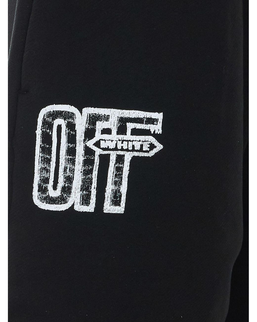 Off-White c/o Virgil Abloh Black High-Waisted Cotton Shorts With Drawstring And Logo for men