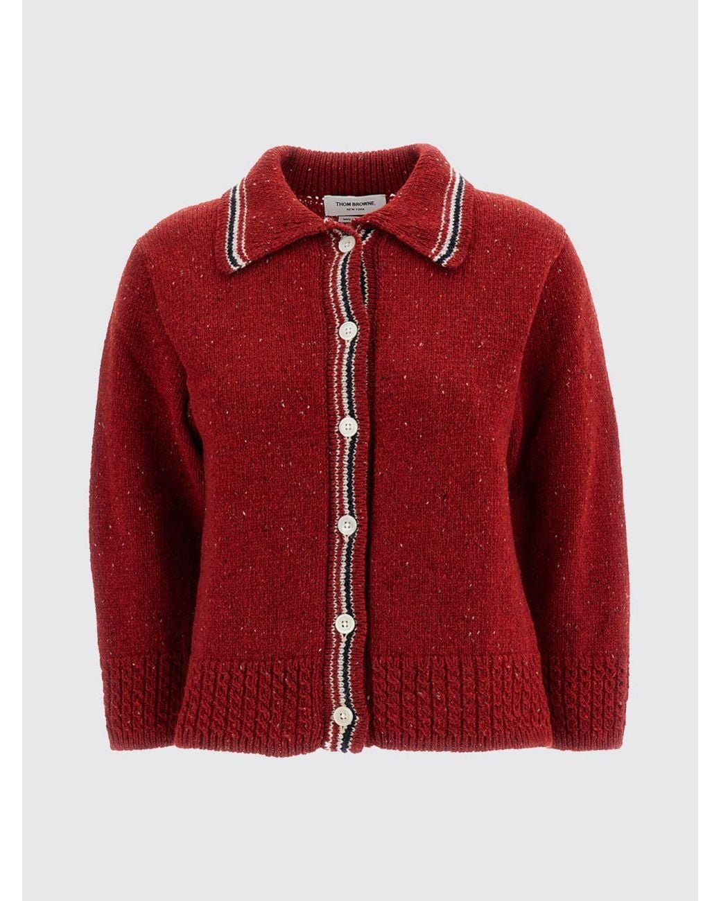 Thom Browne Red Polo Cardigan