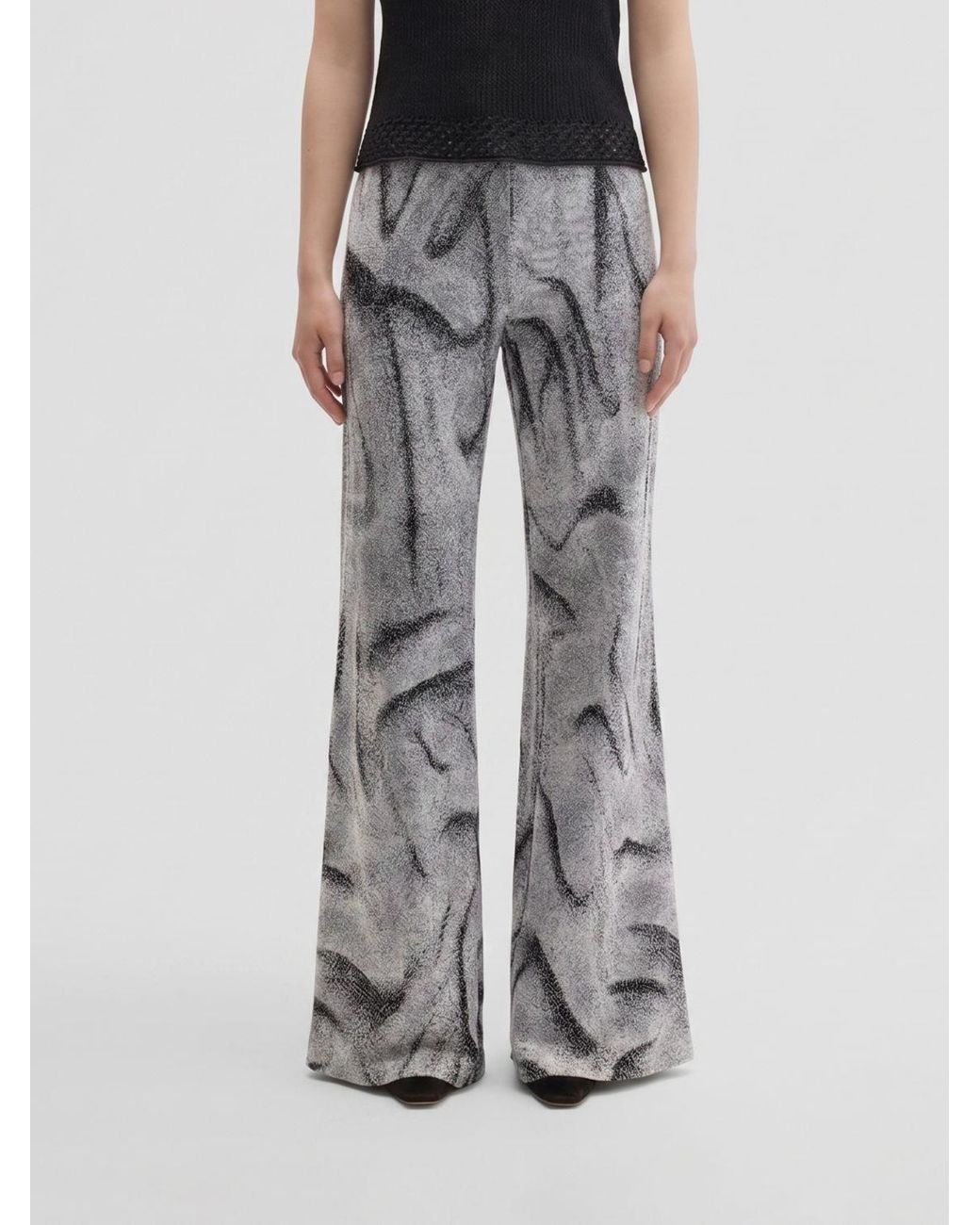 MACCAPANI Gray Easy Flared Trousers