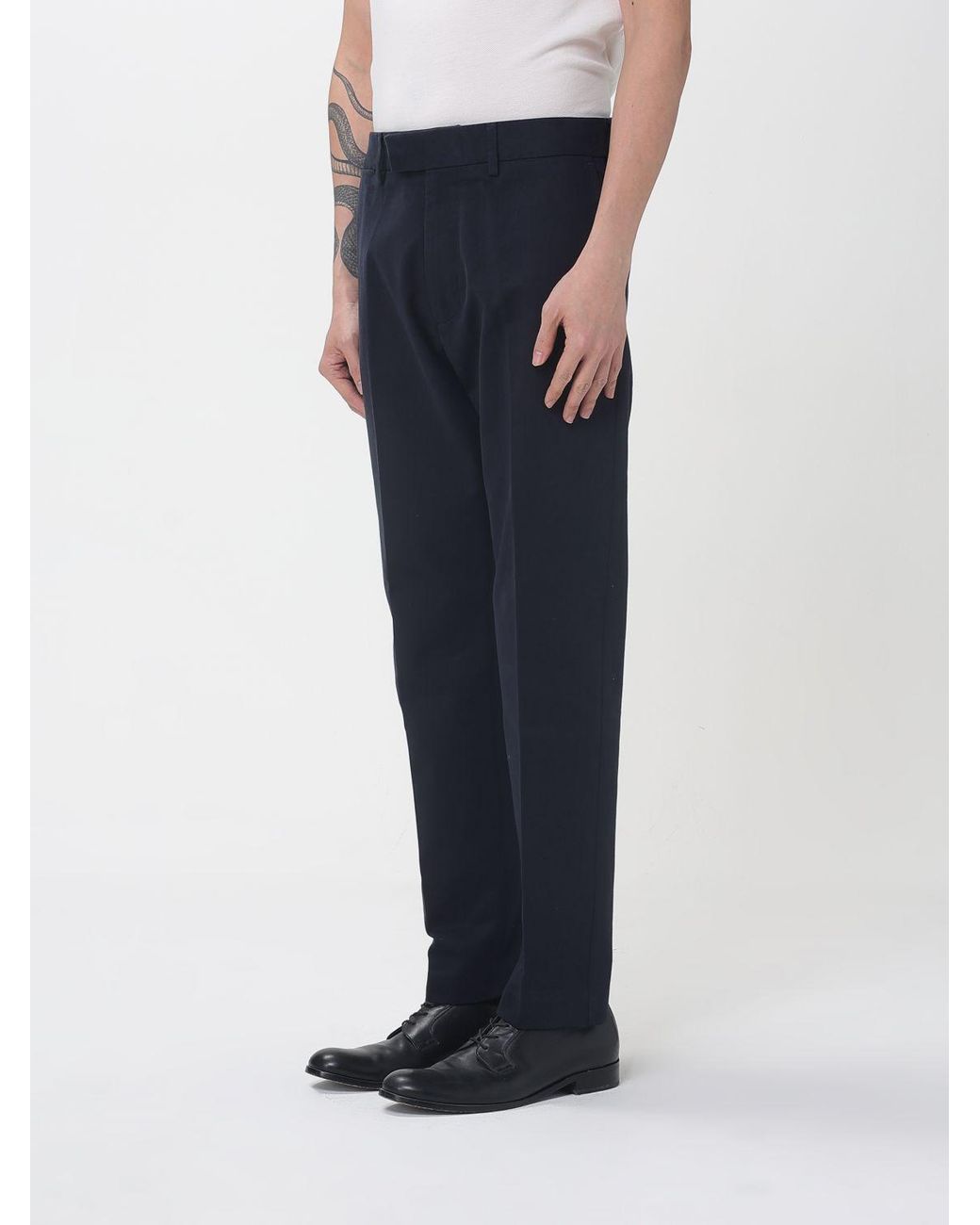 Tom Ford Blue Cotton Tailored Trousers for men