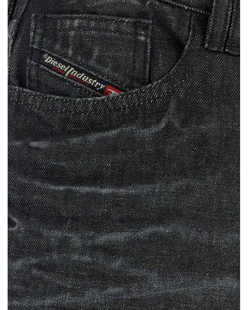 DIESEL Black D-Voeed Wide-Leg Mid-Rise Stretch Denim Jeans for men