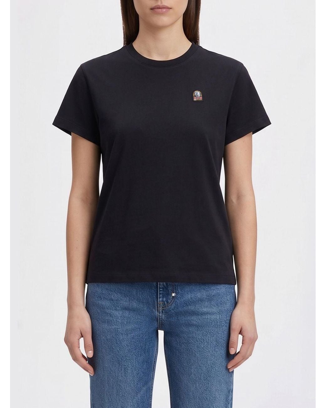 Parajumpers Black Cotton T-Shirt With Logo