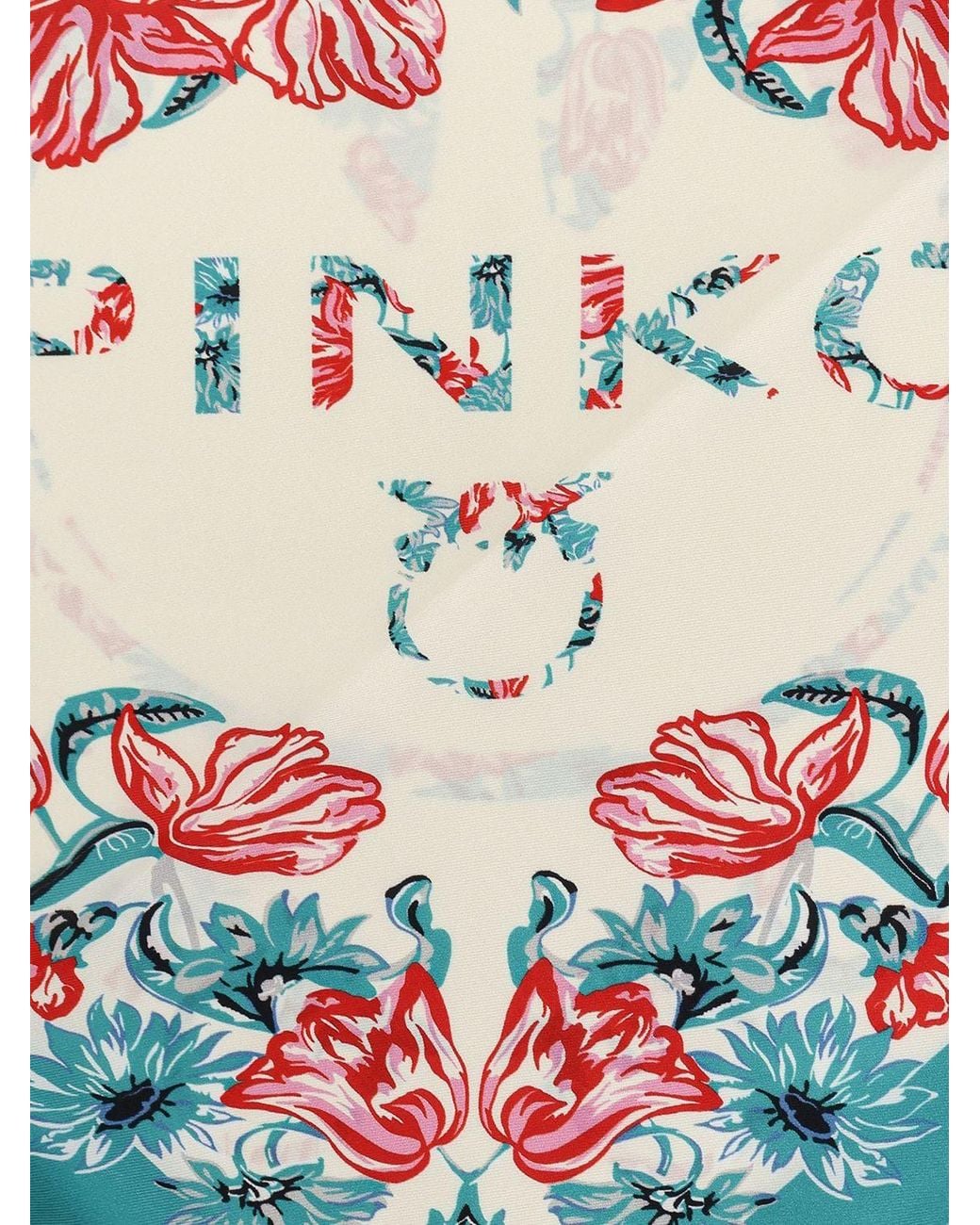 Pinko Blue Swing Floral Print Twill Scarf