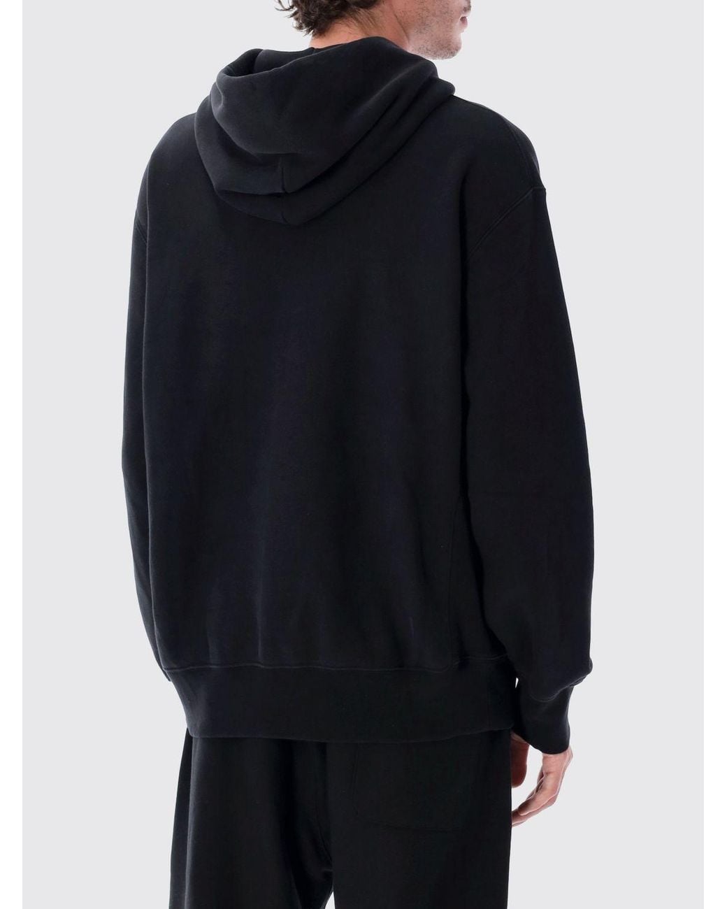 Champion Blue Oversized Cotton Hoodie With Contrast Logo for men