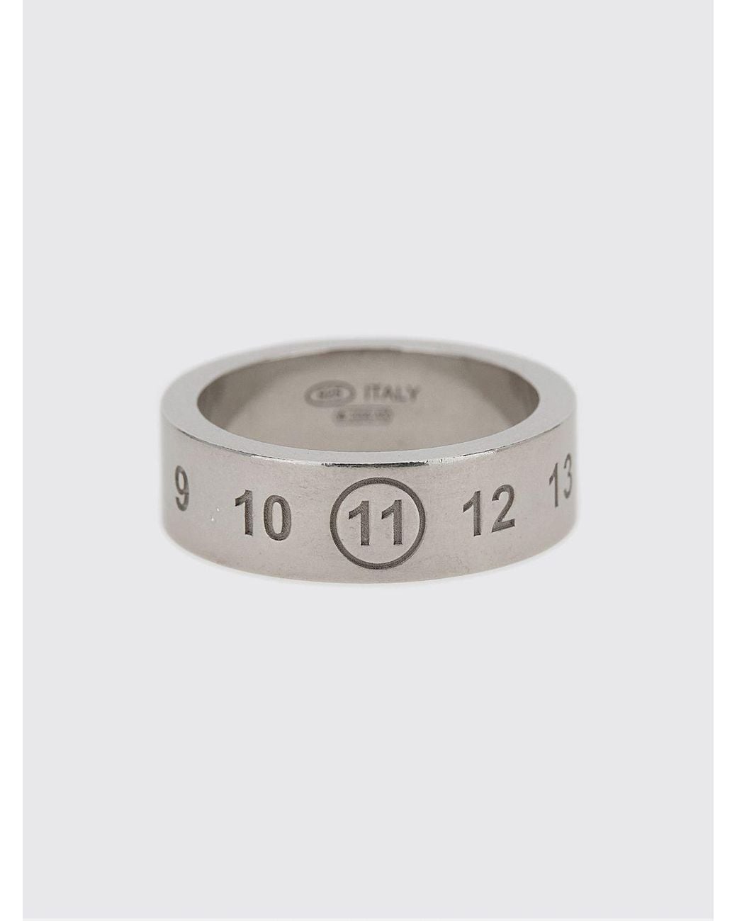 Maison Margiela White Engraved Numeric Logo Band Ring for men