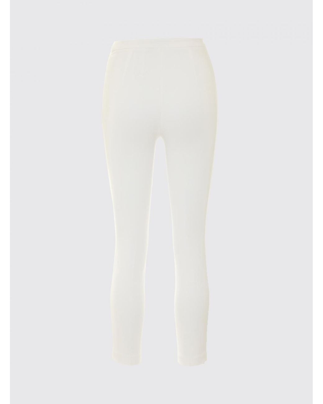 Elisabetta Franchi White High-Waisted Skinny Crêpe Trousers With Flap Pockets