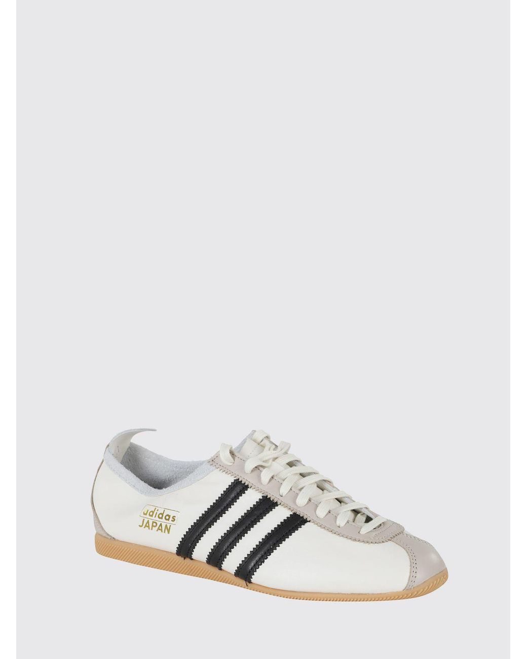 Adidas Originals White Japan Smooth And Suede Leather Sneakers With Pull Tab for men