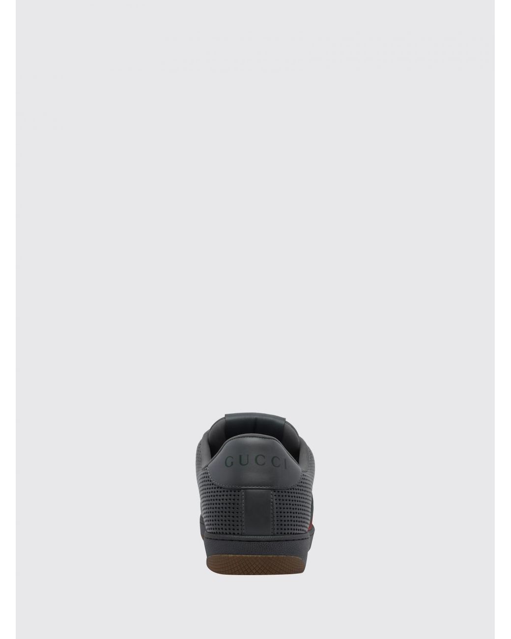 Gucci White Screener Low-Top Leather Trainers With Bicolour Web Stripe Detail for men