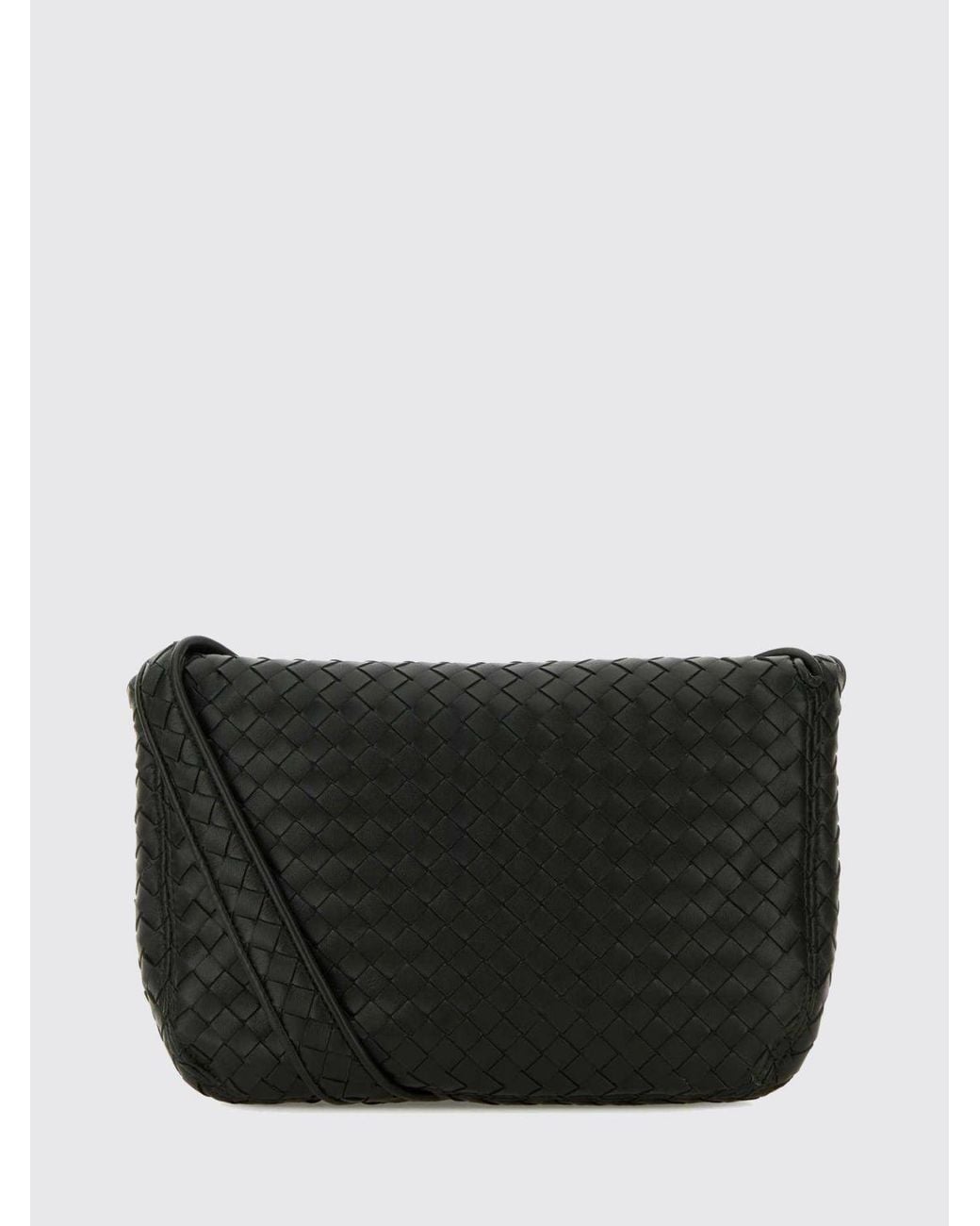 Bottega Veneta Black Veneto Intrecciato Leather Messenger Bag for men