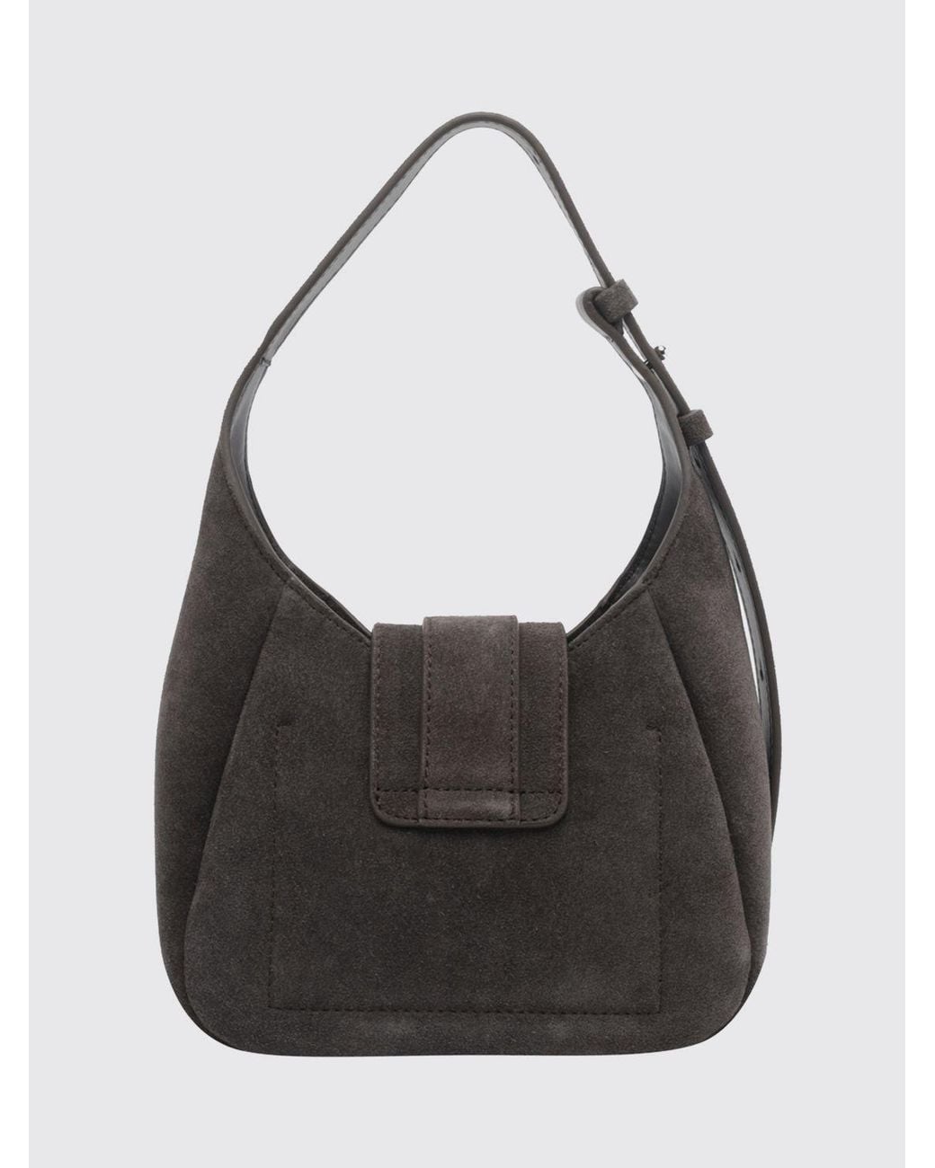 Hogan Black H01X Suede Shoulder Bag With Embossed Logo