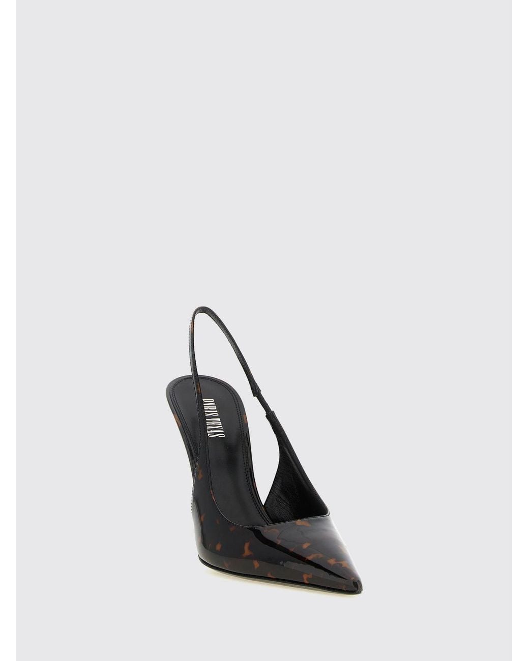 Paris Texas Black Lidia Tortoiseshell Patent Leather Slingback Pumps With A High Stiletto Heel