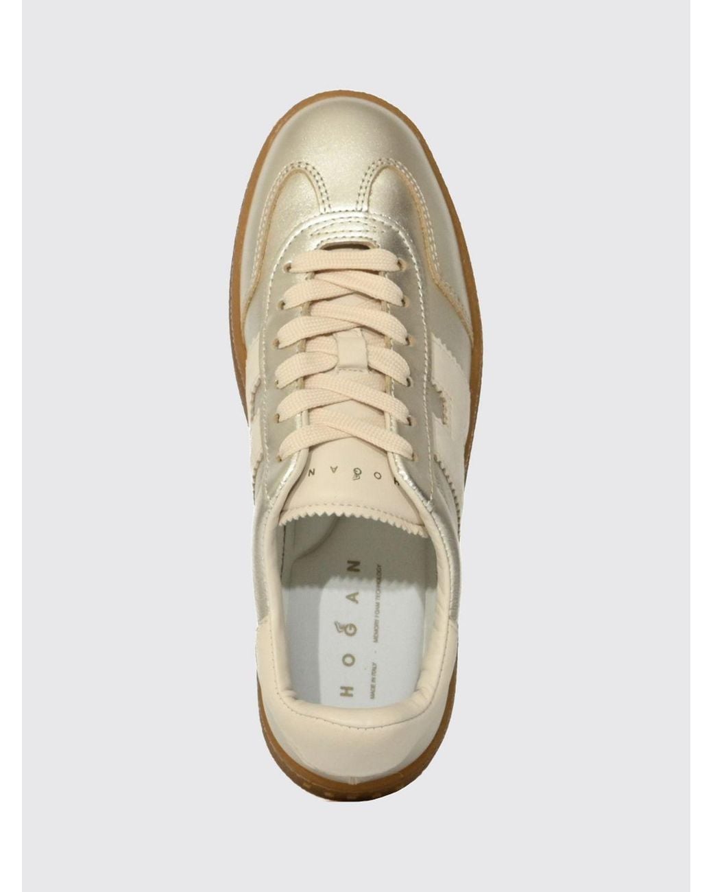 Hogan White Cool H698 Laminated Leather Platform Sneakers With Applied H Logo