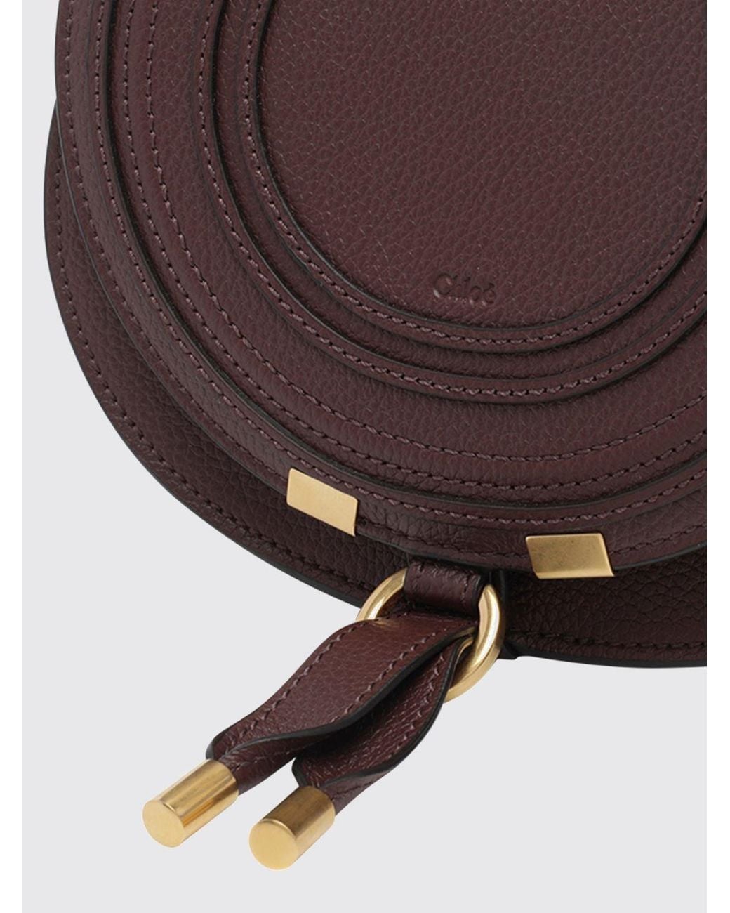 Chloé Brown Chlo&Eacute Marcie Mini Grained Calfskin Crossbody Bag