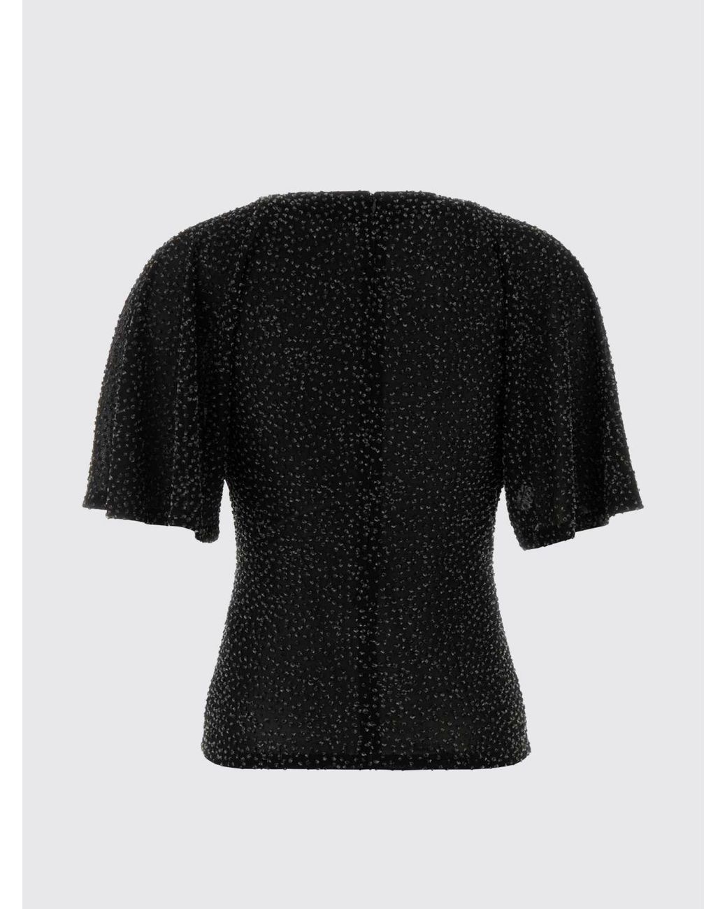 Rabanne Black Short-Sleeved Viscose-Blend Evening Top