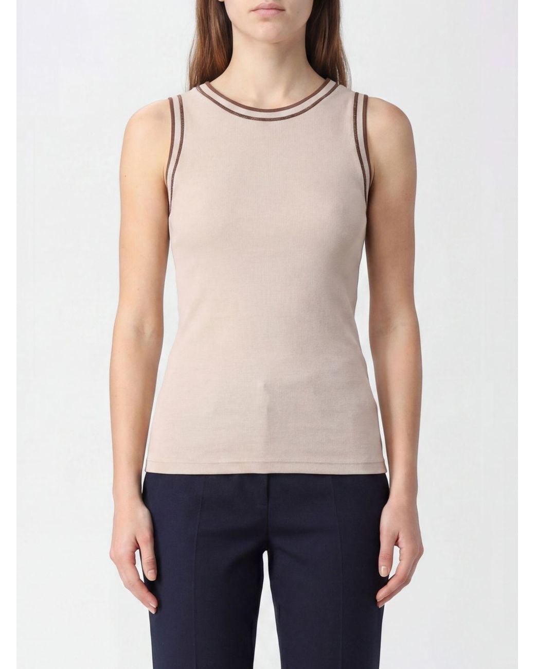 Fabiana Filippi Blue Stretch Cotton Top