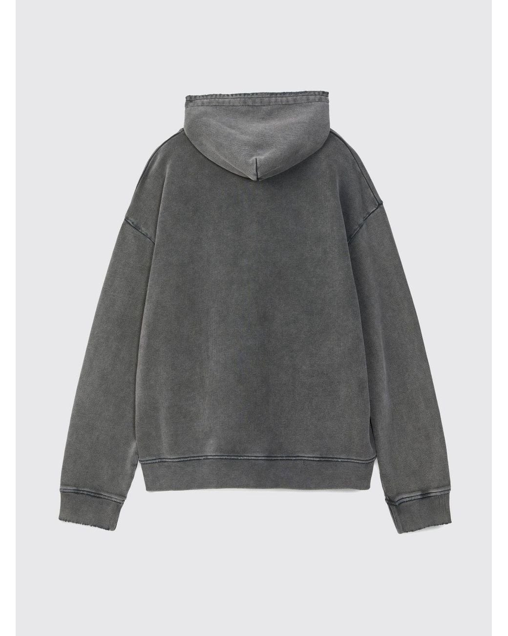 CAMPERLAB Gray Oversized Cotton Zip-Up Hoodie With Dropped Shoulders And Kangaroo Pocket