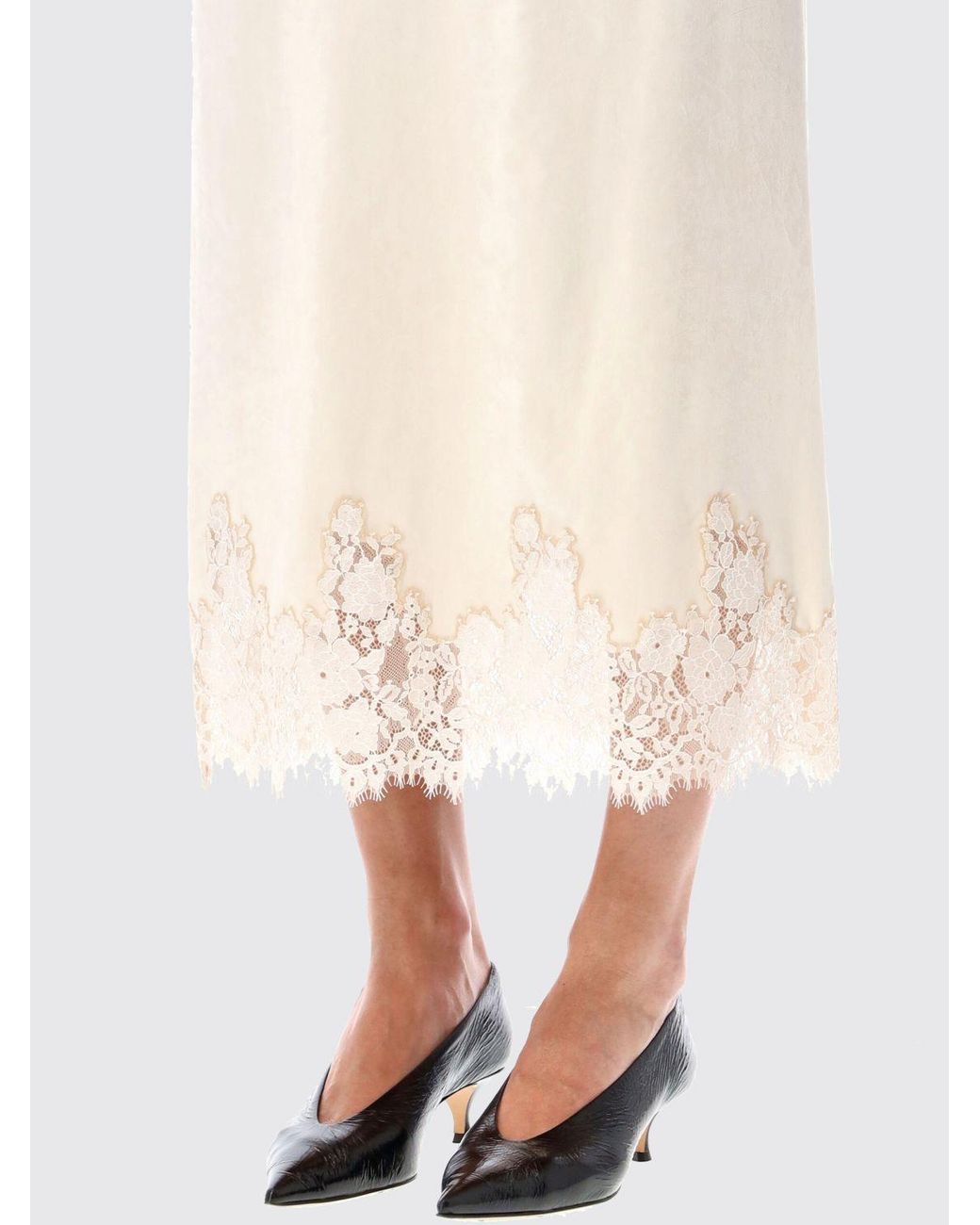 Alberta Ferretti Natural Midi Skirt