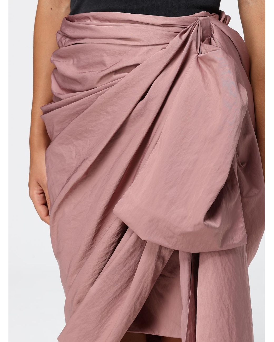 Chloé Red ChloÉ Asymmetric Taffeta Midi Wrap Skirt