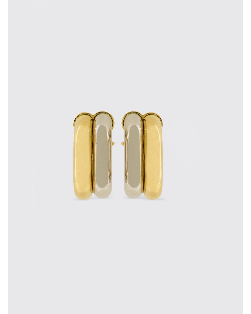 Rabanne White Xl Link Bicolor Brass Earrings