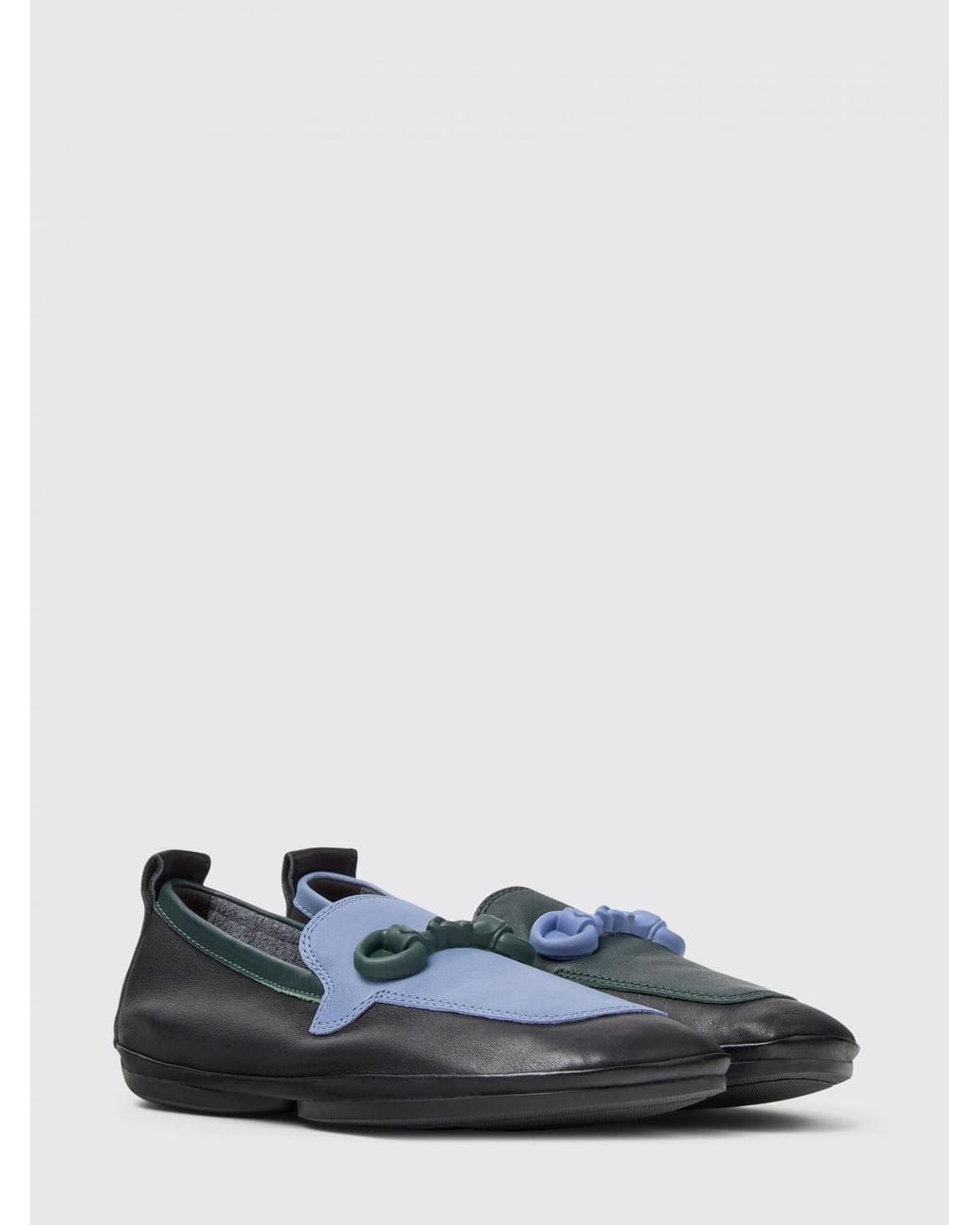 Camper Blue Twins Leather Ballerina Flats