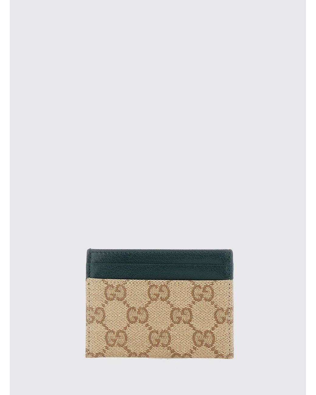 Gucci Natural Gg Supreme Canvas Card Holder With Monogram And Leather Details for men
